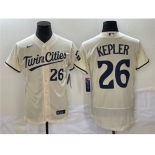 Men's Minnesota Twins #26 Max Kepler Cream Flex Base Stitched Baseball Jersey