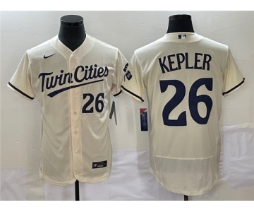 Men's Minnesota Twins #26 Max Kepler Cream Flex Base Stitched Baseball Jersey