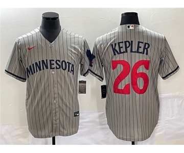 Men's Minnesota Twins #26 Max Kepler Gray Cool Base Stitched Baseball Jersey