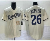 Men's Minnesota Twins #26 Max Kepler Number Cream 2022 City Connect Cool Base Stitched Jersey