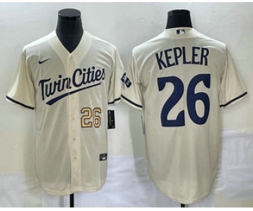 Men's Minnesota Twins #26 Max Kepler Number Cream 2022 City Connect Cool Base Stitched Jersey