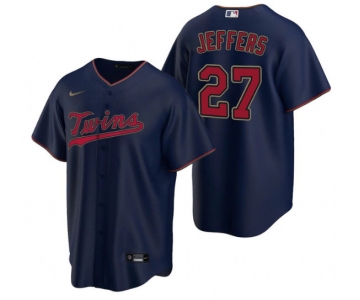 Men's Minnesota Twins #27 Ryan Jeffers Navy Cool Base Stitched Jersey