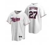 Men's Minnesota Twins #27 Ryan Jeffers White Cool Base Stitched Jersey