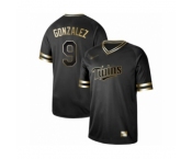 Men's Minnesota Twins #9 Marwin Gonzalez Authentic Black Gold Fashion Baseball Jersey