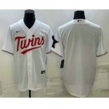 Men's Minnesota Twins Blank White Red Stitched MLB Cool Base Nike Jersey