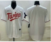 Men's Minnesota Twins Blank White Red Stitched MLB Cool Base Nike Jersey