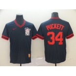 Men's Nike Majestic Minnesota Twins #34 Kirby Puckett Navy Blue M&N MLB Jersey