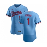 Men's Nike Minnesota Twins #1 Nick Gordon Light Blue Alternate 2020 Authentic Team Baseball Jersey