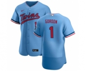 Men's Nike Minnesota Twins #1 Nick Gordon Light Blue Alternate 2020 Authentic Team Baseball Jersey