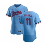 Men's Nike Minnesota Twins #11 Jorge Polanco Light Blue Alternate 2020 Authentic Team Baseball Jersey