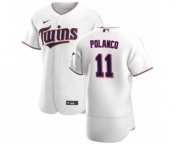 Men's Nike Minnesota Twins #11 Jorge Polanco White Home 2020 Authentic Player Baseball Jersey