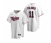 Men's Nike Minnesota Twins #11 Jorge Polanco White Home Stitched Baseball Jersey