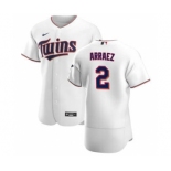 Men's Nike Minnesota Twins #2 Luis Arraez White Home 2020 Authentic Player Baseball Jersey