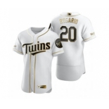 Men's Nike Minnesota Twins #20 Eddie Rosario White 2020 Authentic Golden Edition Baseball Jersey