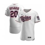 Men's Nike Minnesota Twins #20 Eddie Rosario White Home 2020 Authentic Player Baseball Jersey