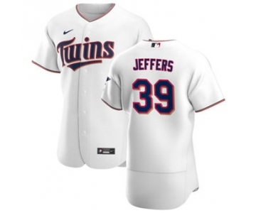 Men's Nike Minnesota Twins #39 Ryan Jeffers White Home 2020 Authentic Player Baseball Jersey