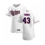 Men's Nike Minnesota Twins #43 Lewis Thorpe White Home 2020 Authentic Player Baseball Jersey