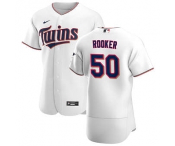 Men's Nike Minnesota Twins #50 Brent Rooker White Home 2020 Authentic Player Baseball Jersey