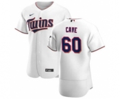 Men's Nike Minnesota Twins #60 Jake Cave White Home 2020 Authentic Player Baseball Jersey