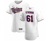 Men's Nike Minnesota Twins #61 Cody Stashak White Home 2020 Authentic Player Baseball Jersey