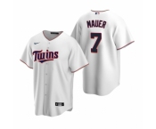 Men's Nike Minnesota Twins #7 Joe Mauer White Home Stitched Baseball Jersey