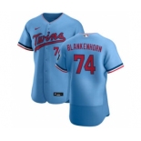 Men's Nike Minnesota Twins #74 Travis Blankenhorn Light Blue Alternate 2020 Authentic Team Baseball Jersey