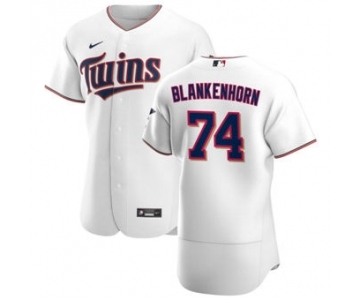 Men's Nike Minnesota Twins #74 Travis Blankenhorn White Home 2020 Authentic Player Baseball Jersey