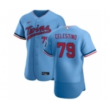 Men's Nike Minnesota Twins #79 Gilberto Celestino Light Blue Alternate 2020 Authentic Team Baseball Jersey