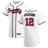 Atlanta Braves #12 Alex Jackson Men's Nike White Home 2020 Authentic Player MLB JerseyAtlanta Braves #12 Alex Jackson Men's Nike White Home 2020 Authentic 