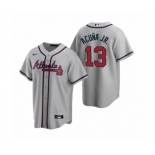 Atlanta Braves #13 Ronald Acuna Jr. Nike Gray 2020 Replica Road Jersey