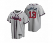 Atlanta Braves #13 Ronald Acuna Jr. Nike Gray 2020 Replica Road Jersey