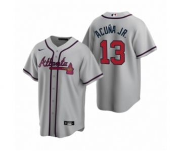 Atlanta Braves #13 Ronald Acuna Jr. Nike Gray 2020 Replica Road Jersey