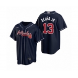 Atlanta Braves #13 Ronald Acuna Jr. Nike Navy 2020 Replica Alternate Jersey