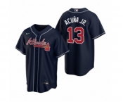 Atlanta Braves #13 Ronald Acuna Jr. Nike Navy 2020 Replica Alternate Jersey