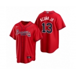 Atlanta Braves #13 Ronald Acuna Jr. Nike Red 2020 Replica Alternate Jersey