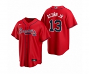 Atlanta Braves #13 Ronald Acuna Jr. Nike Red 2020 Replica Alternate Jersey