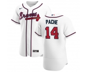 Atlanta Braves #14 Cristian Pache Men's Nike White Home 2020 Authentic Player MLB Jersey