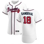 Atlanta Braves #18 Pablo Sandoval Men's Nike White Home 2020 Authentic Player MLB Jersey