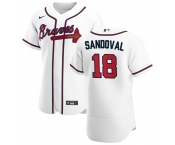 Atlanta Braves #18 Pablo Sandoval Men's Nike White Home 2020 Authentic Player MLB Jersey