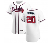 Atlanta Braves #20 Marcell Ozuna Men's Nike White Home 2020 Authentic Player MLB Jersey