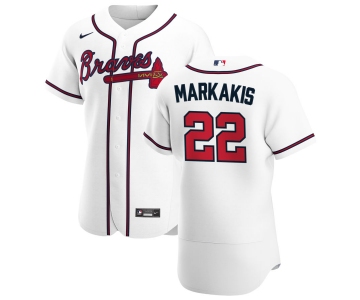 Atlanta Braves #22 Nick Markakis Men's Nike White Home 2020 Authentic Player MLB Jersey