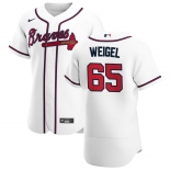 Atlanta Braves #65 Patrick Weigel Men's Nike White Home 2020 Authentic Player MLB Jersey