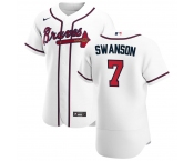 Atlanta Braves #7 Dansby Swanson Men's Nike White Home 2020 Authentic Player MLB Jersey