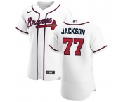 Atlanta Braves #77 Luke Jackson Men's Nike White Home 2020 Authentic Player MLB Jersey