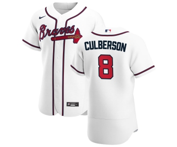 Atlanta Braves #8 Charlie Culberson Men's Nike White Home 2020 Authentic Player MLB Jersey