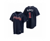 Men's Atlanta Braves #1 Ozzie Albies Nike Navy 2020 Replica Alternate Jersey