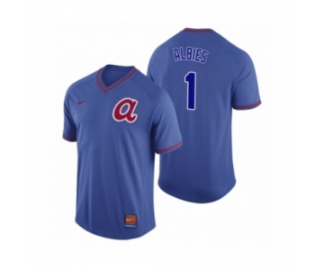 Men's Atlanta Braves #1 Ozzie Albies Royal Cooperstown Collection Legend Jersey