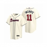 Men's Atlanta Braves #11 Ender Inciarte Nike Cream 2020 Replica Alternate Jersey