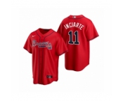 Men's Atlanta Braves #11 Ender Inciarte Nike Red 2020 Replica Alternate Jersey