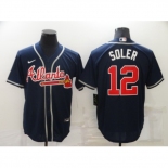 Men's Atlanta Braves #12 Jorge Soler Blue Nike MLB Jersey